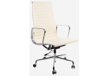 Кресло Eames  HB Ribbed Office Chair EA 119 кремовая кожа Premium EU Version
