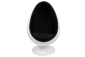 Кресло Ovalia Egg  Chair черная ткань