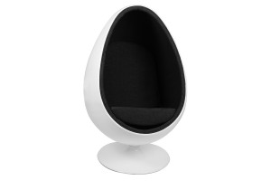 Кресло Ovalia Egg  Chair черная ткань