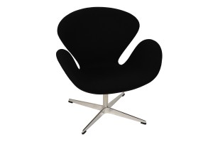 Кресло Arne Jacobsen  Swan Chair черная шерсть