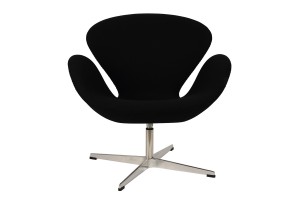 Кресло Arne Jacobsen  Swan Chair черная шерсть