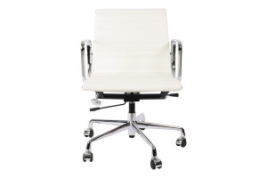 Кресло Eames  Ribbed Office Chair EA 117 белая кожа Premium EU Version