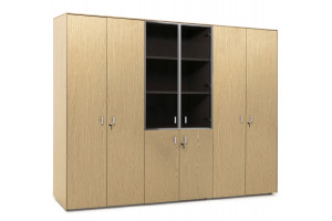 EXE Шкаф комби+гардер+д.бумаг ДУБ СВЕТЛЫЙ/ХРОМ EXE Шкаф комби+гардер+д.бумаг ДУБ СВЕТЛЫЙ/ХРОМ