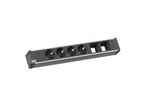 CONI large розеточный блок 4+2 ЧЕРНЫЙ/АЛЮМ CONI large розеточный блок 4+2 ЧЕРНЫЙ/АЛЮМ